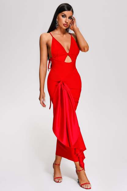 Red Maxi Bandage Dress | Mix Mix Style-Mix MIx Style
