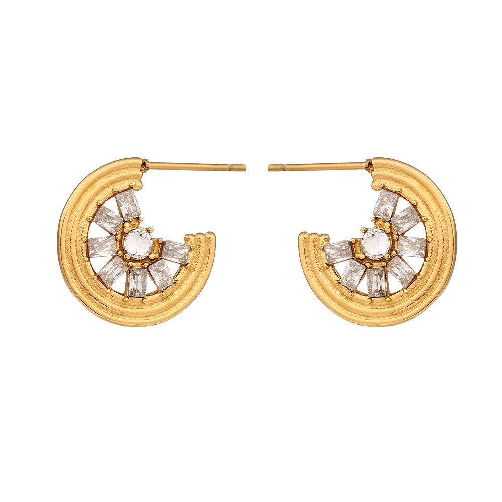 Green Moissanite Lemon Shape Pendant Necklace and Stud Earrings 18k Gold Plated Set | Mix Mix Style [Hot Seller]-Mix MIx Style