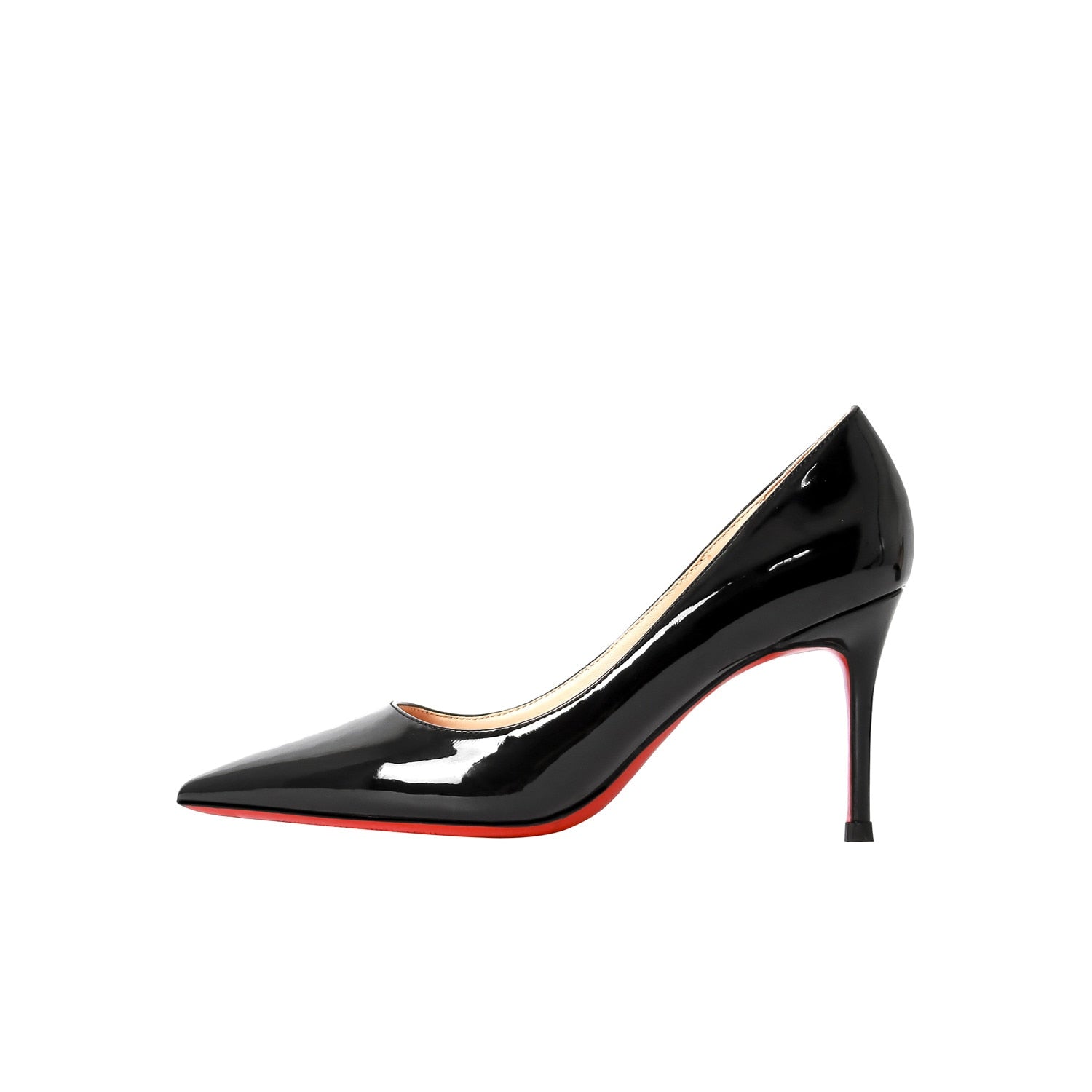 Women Shoes Luxury Brand Pumps Red Shiny Bottom Pointed Toe Black High Heels Thin Heel 12cm Sexy Wedding Party Ladies Shoe-Mix MIx Style