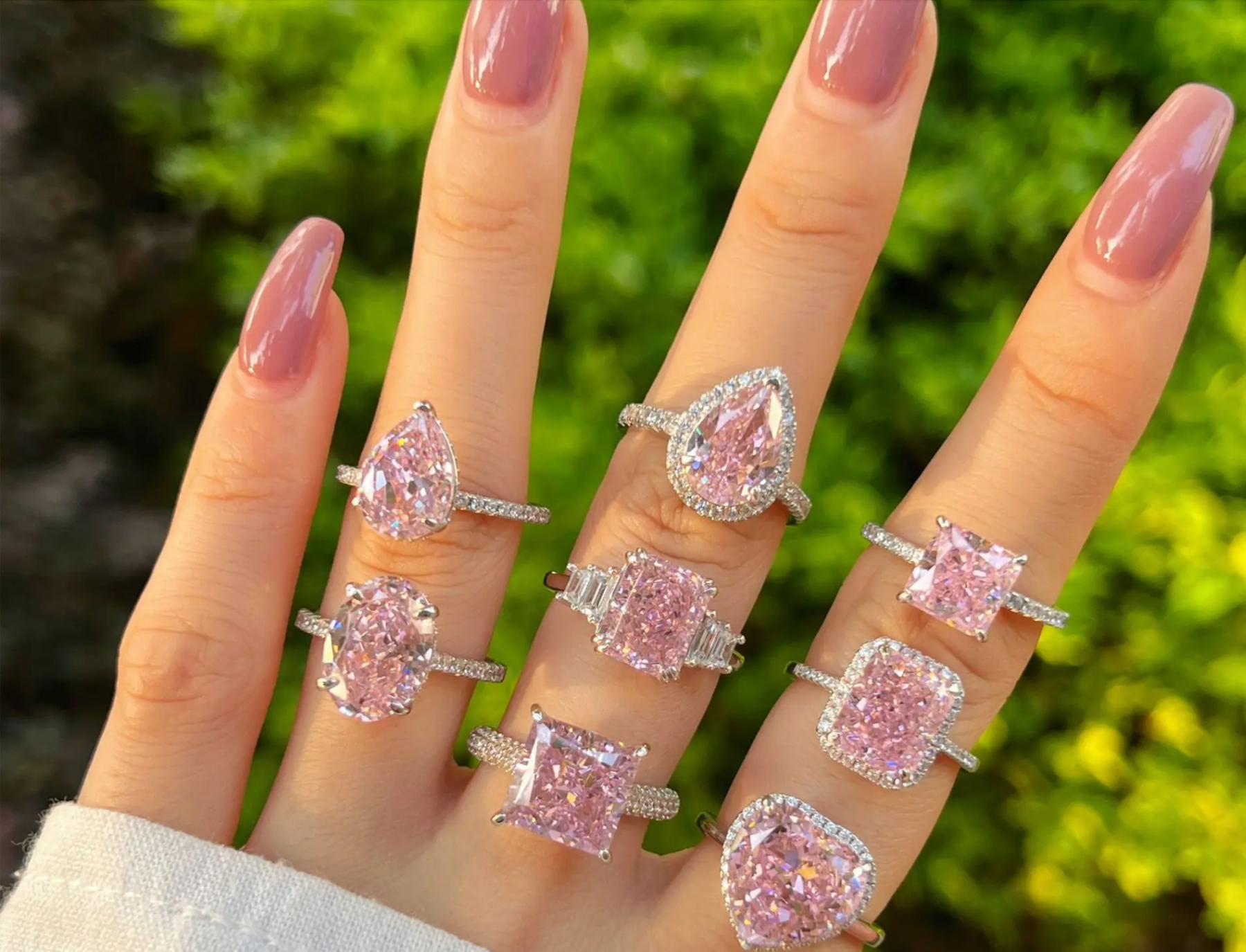 Pink Moissanite Rings Women's Jewlery Ring Diamond Rings | Mix Mix Style [Hot Seller]-Mix MIx Style
