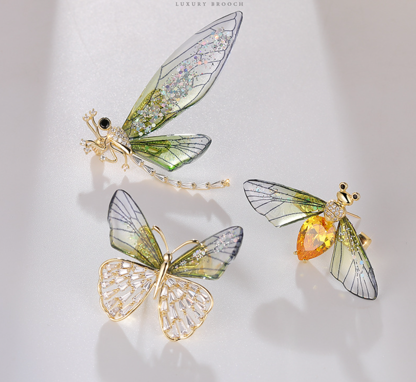 Transparent Wings Dragonfly Butterfly Bee Brooch-Mix MIx Style