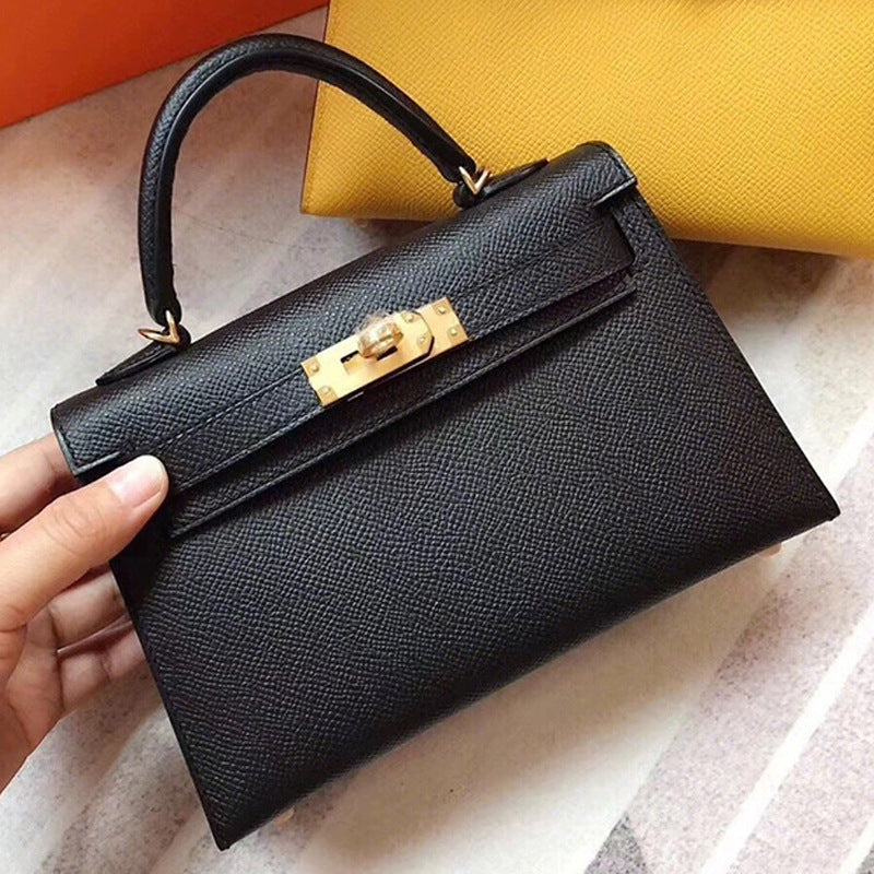 new trendy mini women's bag leather bag  Kelly bag shoulder messenger small bag | Mix Mix Style [Hot Seller]-Mix MIx Style