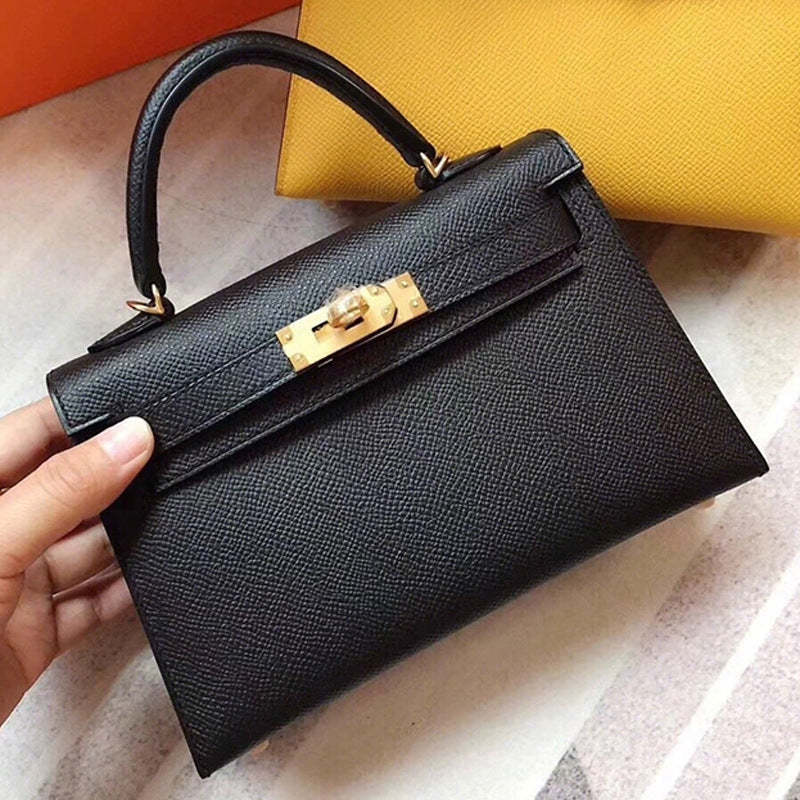 new trendy mini women's bag leather bag  Kelly bag shoulder messenger small bag | Mix Mix Style [Hot Seller]-Mix MIx Style