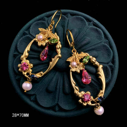 Pearl Gemstone Small Animal Bee Bird Handmade Vintage Earrings Jewelry | Mix Mix Style [Hot Seller]-Mix MIx Style