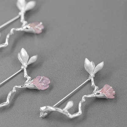 Looking for original Xinyi Xiangwan sterling silver inlaid with aquamarine baby stones new Chinese style magnolia brooch for women-Mix MIx Style