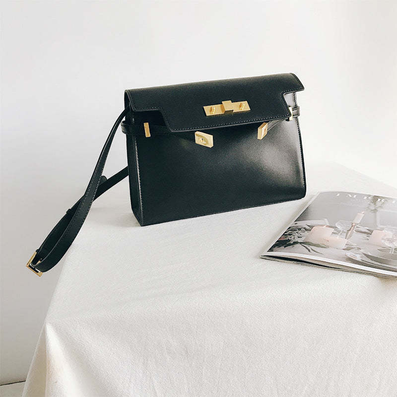 Yang Shulin Manhattan Kelly genuine leather women's bag 2024 new big brand high-end cowhide handbag messenger bag-Mix MIx Style