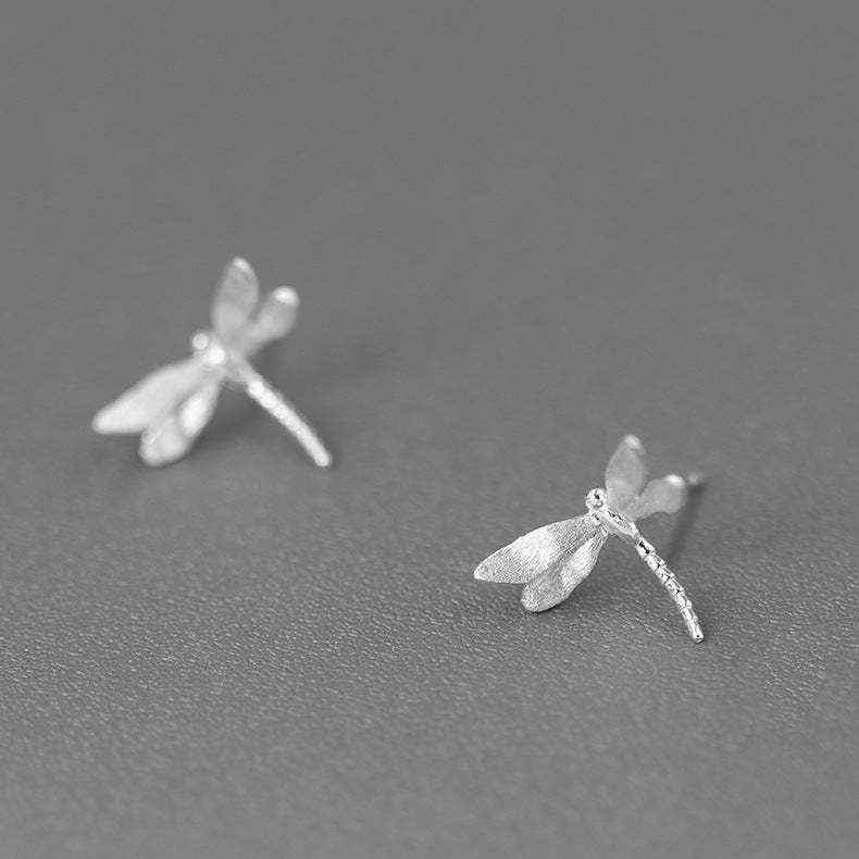 Butterfly Dragonfly Shaped Trendy Minimalist Elegant 18k White/Vermeil Gold Plated Stud Earrings | Mix Mix Style-Mix MIx Style