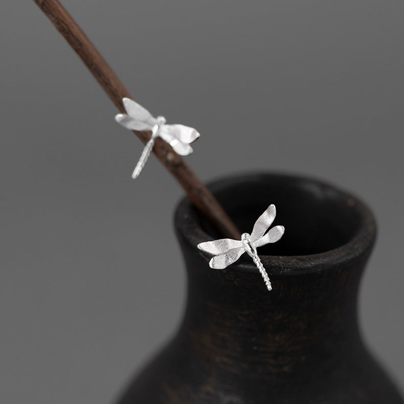 Butterfly Dragonfly Shaped Trendy Minimalist Elegant 18k White/Vermeil Gold Plated Stud Earrings | Mix Mix Style-Mix MIx Style