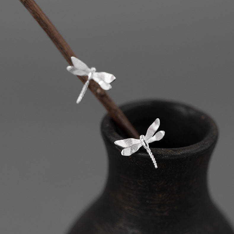 Butterfly Dragonfly Shaped Trendy Minimalist Elegant 18k White/Vermeil Gold Plated Stud Earrings | Mix Mix Style-Mix MIx Style