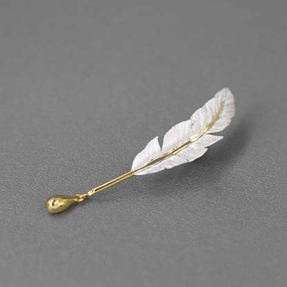 Looking for original love letter S925 sterling silver jewelry retro literary temperament feather quill pen brooch niche high-end-Mix MIx Style