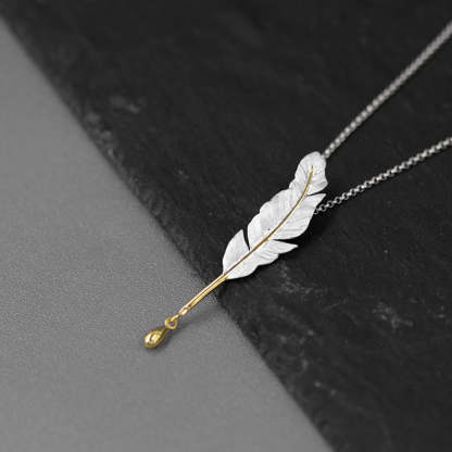 Golden Dainty Leaf Vintage Pendant Drop 18k Vermeil Gold Plated Necklace Jewelry | Mix Mix Style-Mix MIx Style