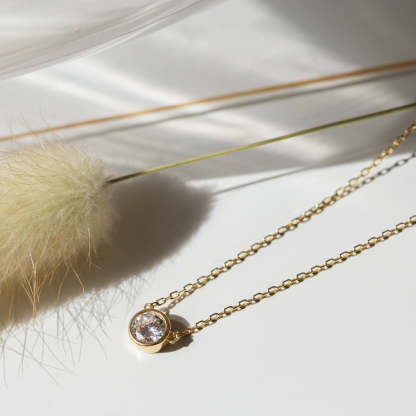 Solitaire Crystal Pendant Necklace | Mix Mix Style [Hot Seller]-Mix MIx Style