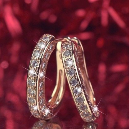 U Shaped 14K Gold Plated & 925 Sterling Silver with Moissanite Diamonds Ear Clips Earrings | Mix Mix Style [Hot Seller]-Mix MIx Style