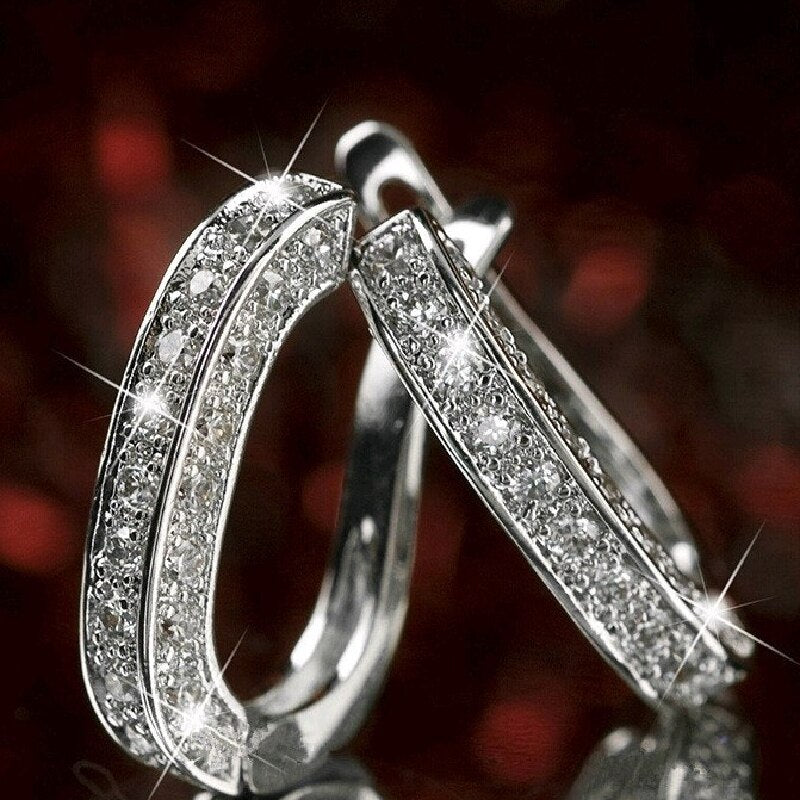 U Shaped 14K Gold Plated & 925 Sterling Silver with Moissanite Diamonds Ear Clips Earrings | Mix Mix Style [Hot Seller]-Mix MIx Style