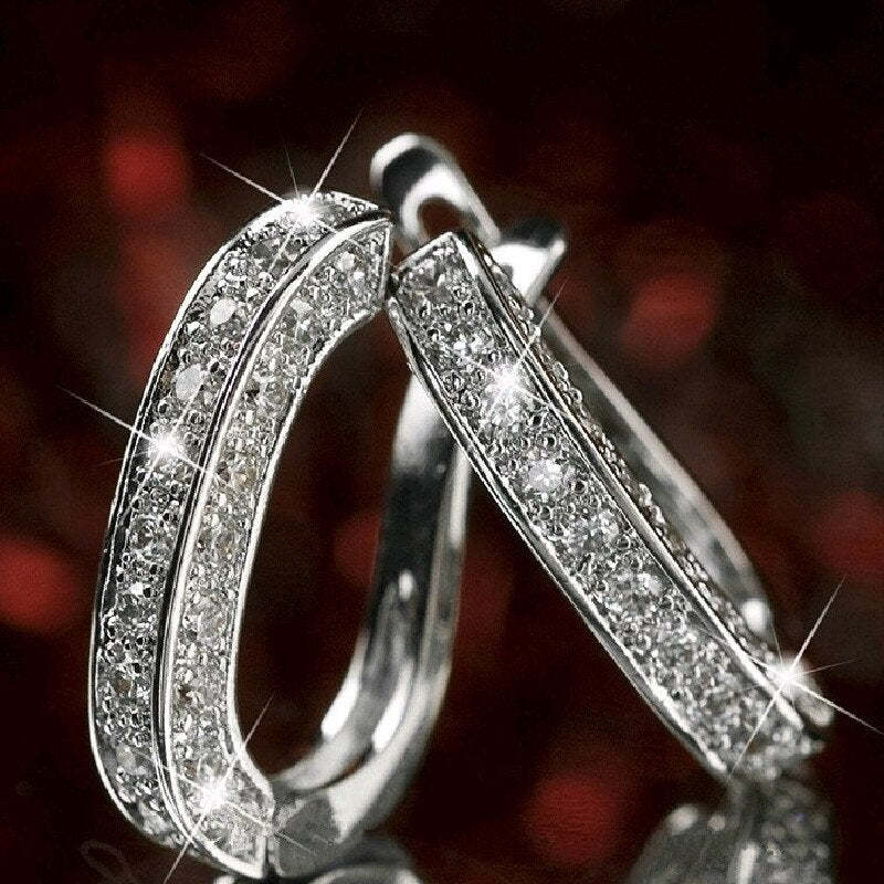 U Shaped 14K Gold Plated & 925 Sterling Silver with Moissanite Diamonds Ear Clips Earrings | Mix Mix Style [Hot Seller]-Mix MIx Style
