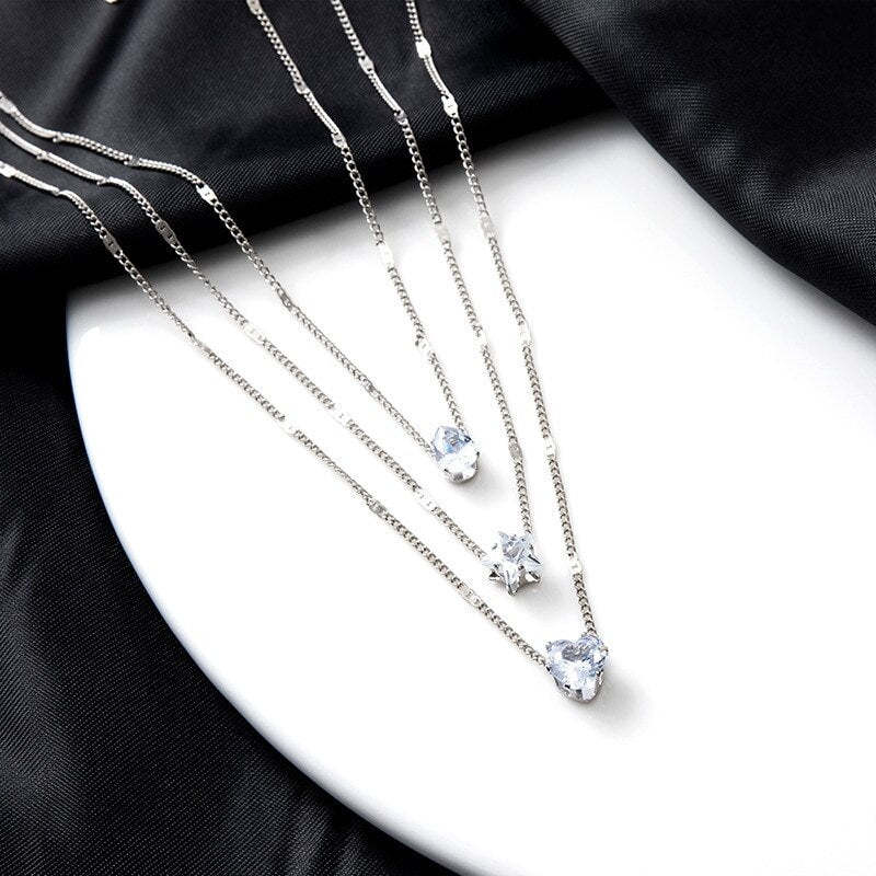 3 Pcs 18k Gold Plated Simple Multilayered Pendant Necklace | Mix Mix Style [Hot Seller]-Mix MIx Style