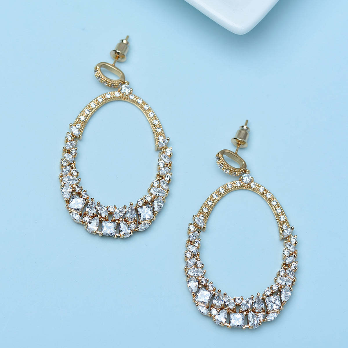 Pink - Blue - Green Dazzling Moissanite Diamonds Luxury 18k Vermeil Gold Plated Retro Drop Earrings | Mix Mix Style-Mix MIx Style