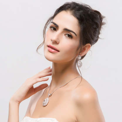 Dazzling Whire Pear Moissanite Diamonds Luxury 18k White Gold Plated Vintage Retro Drop Earrings | Mix Mix Style-Mix MIx Style