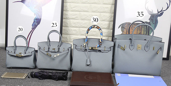 Fashion bag women's new lychee grain first layer cowhide platinum bag leather women's bag one-shoulder women's hand-held diagonal bag-Mix MIx Style