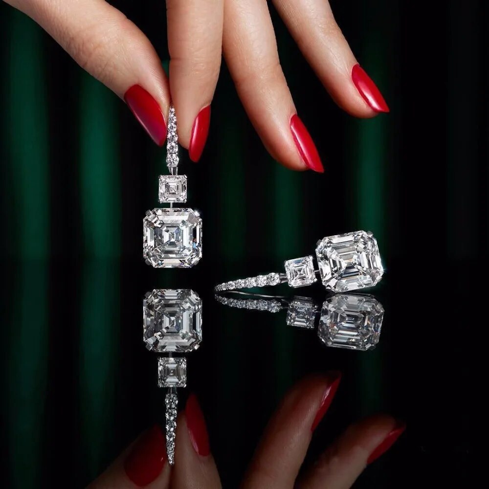 Moissanite Diamond Yellow Cushion-Shaped Earrings for Women Mix Mix Style [Hot Seller]-Mix MIx Style