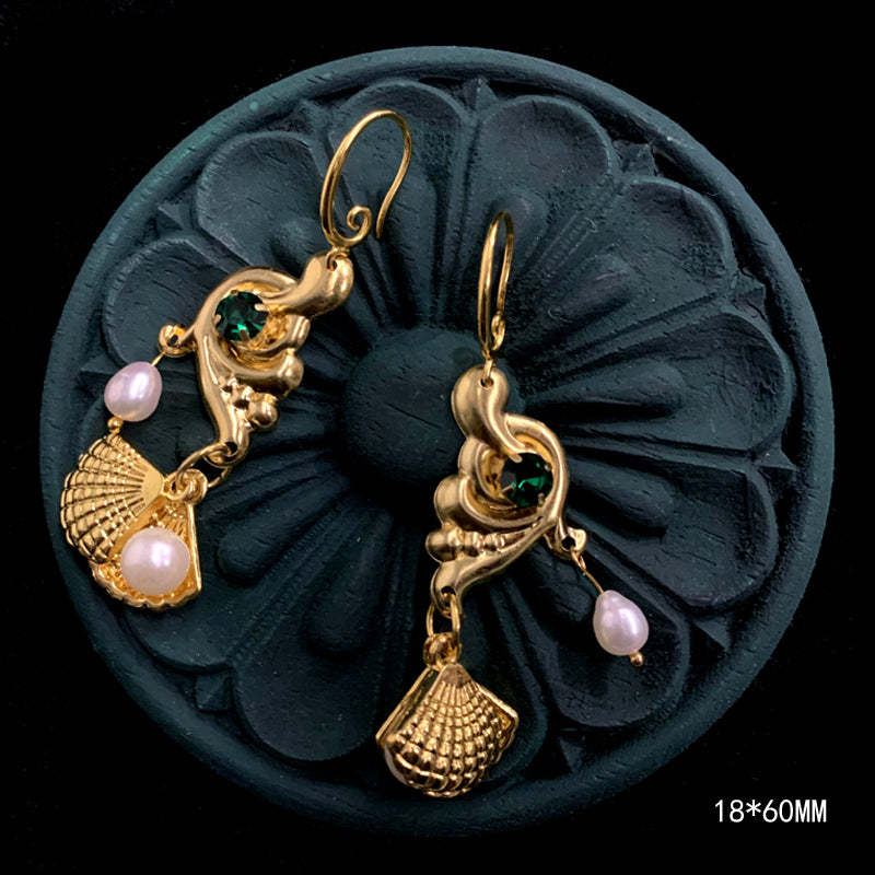 Pearl Gemstone Small Animal Bee Bird Handmade Vintage Earrings Jewelry | Mix Mix Style [Hot Seller]-Mix MIx Style