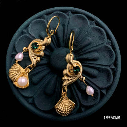 Pearl Gemstone Small Animal Bee Bird Handmade Vintage Earrings Jewelry | Mix Mix Style [Hot Seller]-Mix MIx Style