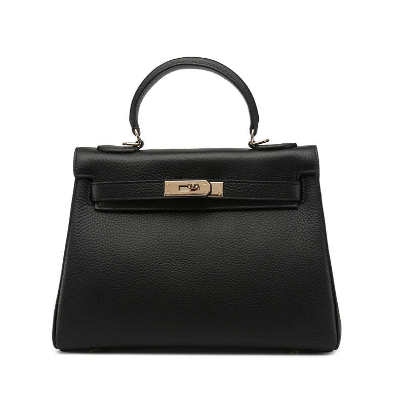 Kelly bag head layer cowhide lychee pattern  new shoulder leather women's bag Handbags | Mix Mix Style [Hot Seller]-Mix MIx Style