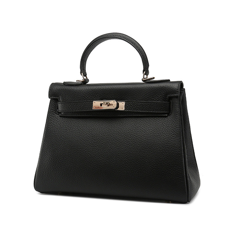 Kelly bag head layer cowhide lychee pattern  new shoulder leather women's bag Handbags | Mix Mix Style [Hot Seller]-Mix MIx Style