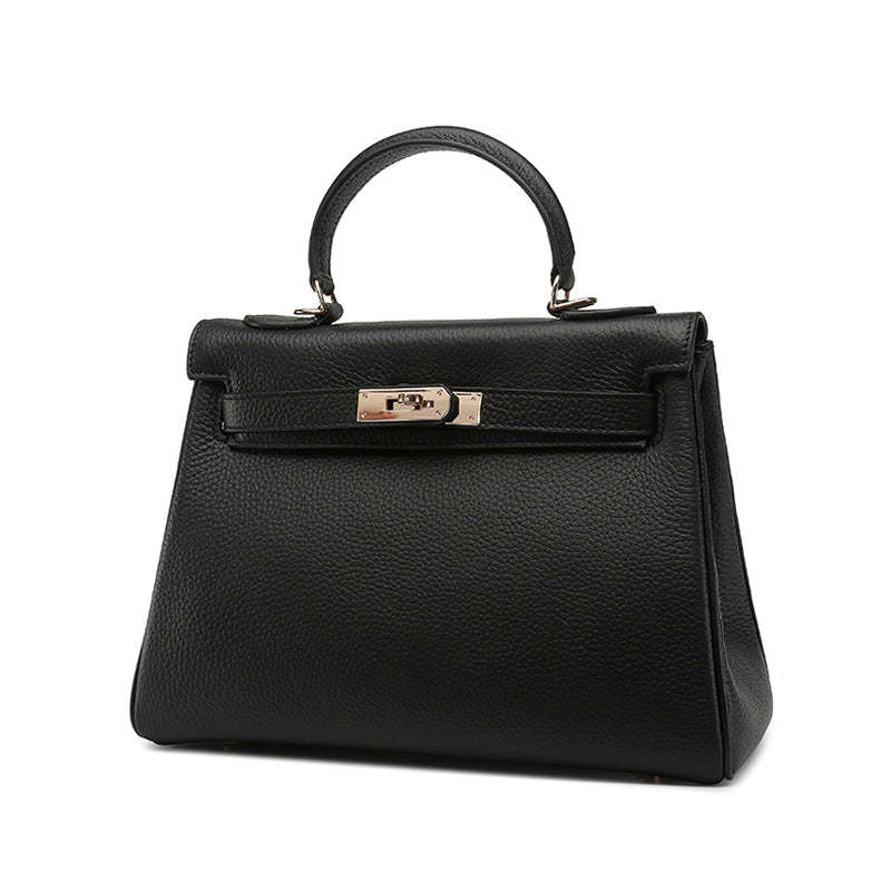 Kelly bag head layer cowhide lychee pattern  new shoulder leather women's bag Handbags | Mix Mix Style [Hot Seller]-Mix MIx Style