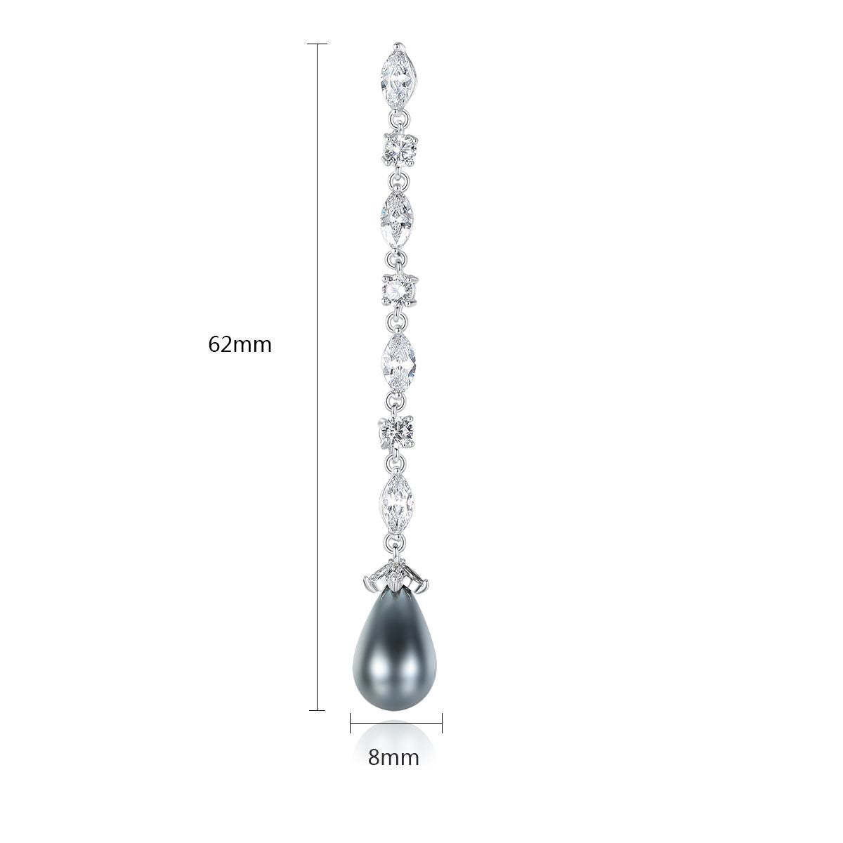 Drop Water White Moissanite Diamonds Elegant 18k Vermeil Gold Plated Vintage Retro Drop Earrings | Mix Mix Style-Mix MIx Style