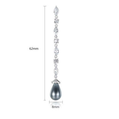 Drop Water White Moissanite Diamonds Elegant 18k Vermeil Gold Plated Vintage Retro Drop Earrings | Mix Mix Style-Mix MIx Style