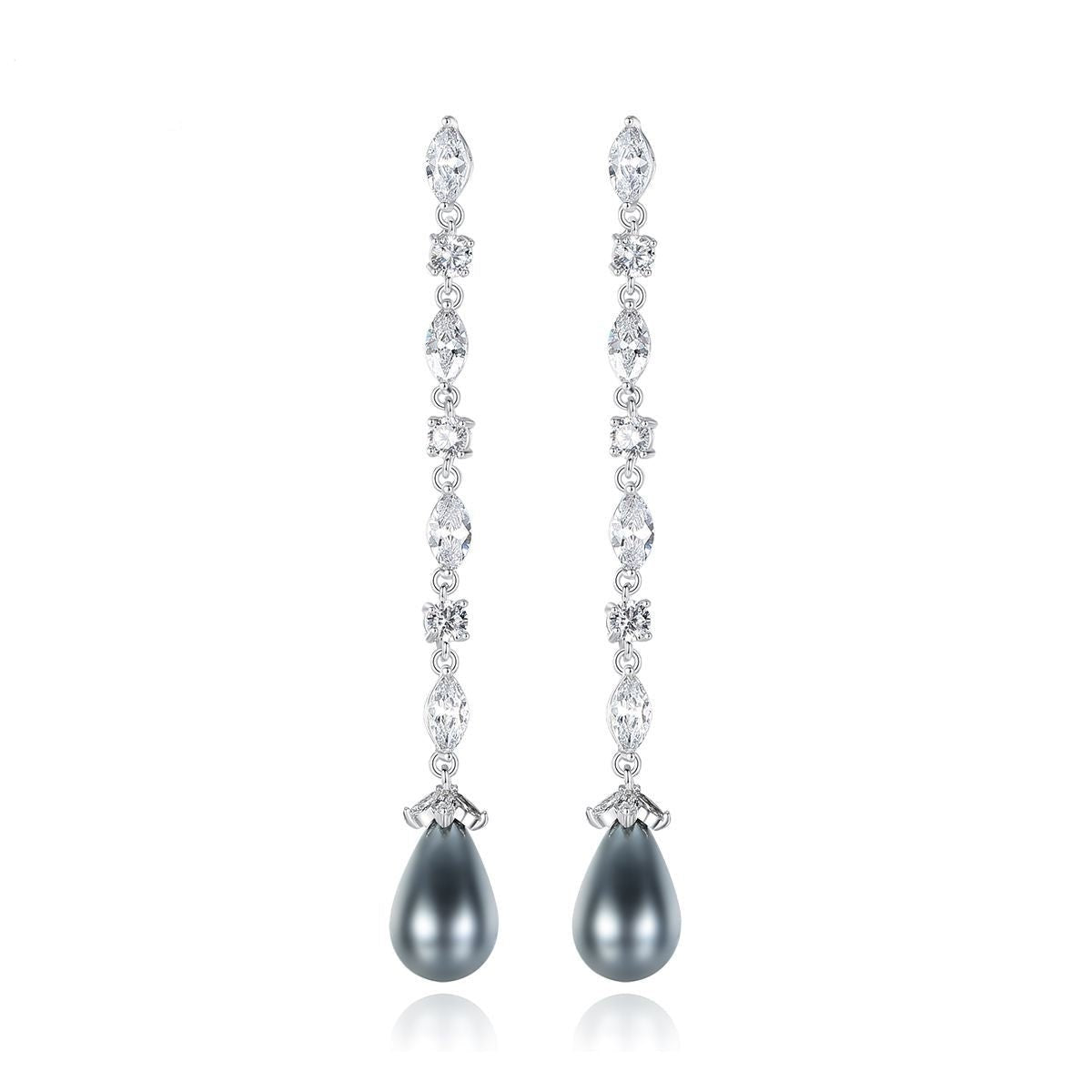 Drop Water White Moissanite Diamonds Elegant 18k Vermeil Gold Plated Vintage Retro Drop Earrings | Mix Mix Style-Mix MIx Style