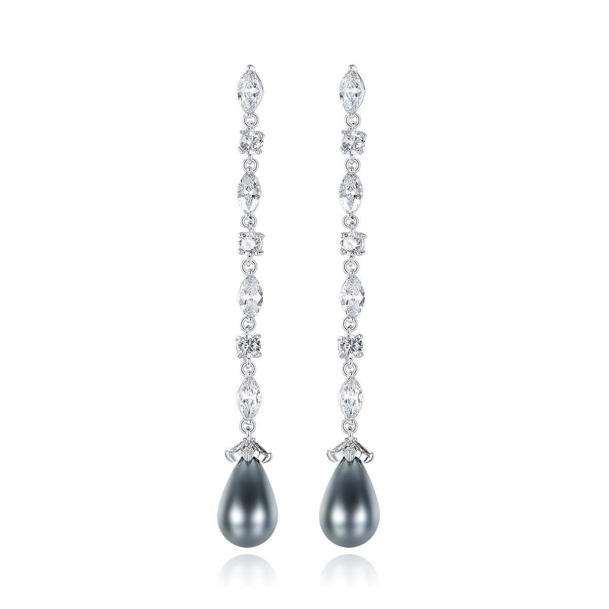 Drop Water White Moissanite Diamonds Elegant 18k Vermeil Gold Plated Vintage Retro Drop Earrings | Mix Mix Style-Mix MIx Style