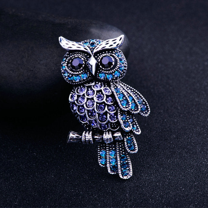 Cross-border hot-selling Korean jewelry, fashionable and exquisite owl full diamond brooch, corsage pin, wholesale women's direct sale-Mix MIx Style