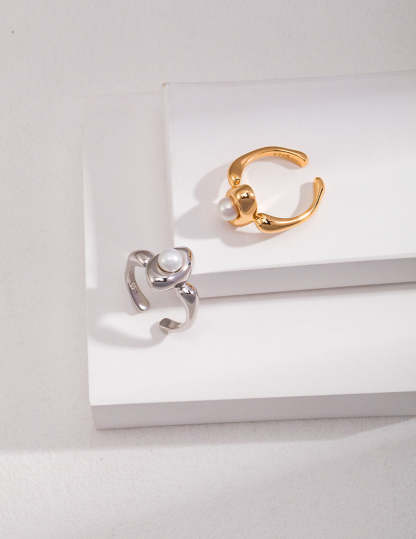 Classic Sterling Silver and Akoya Pearl Rings | Mix Mix Style-Mix MIx Style