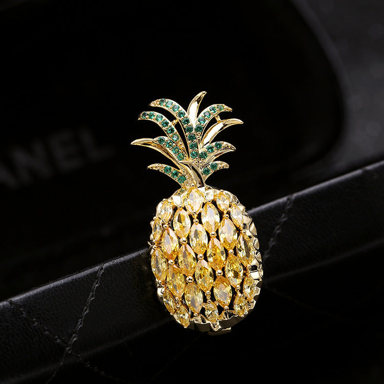 2023 new brooch for women pineapple fruit Japanese and Korean temperament personality girl fashion corsage coat accessories-Mix MIx Style