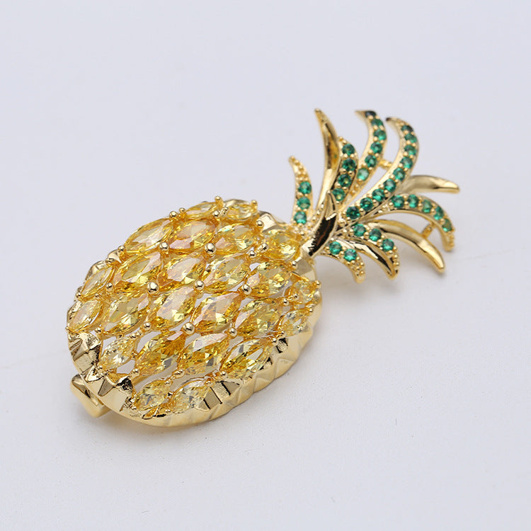 2023 new brooch for women pineapple fruit Japanese and Korean temperament personality girl fashion corsage coat accessories-Mix MIx Style
