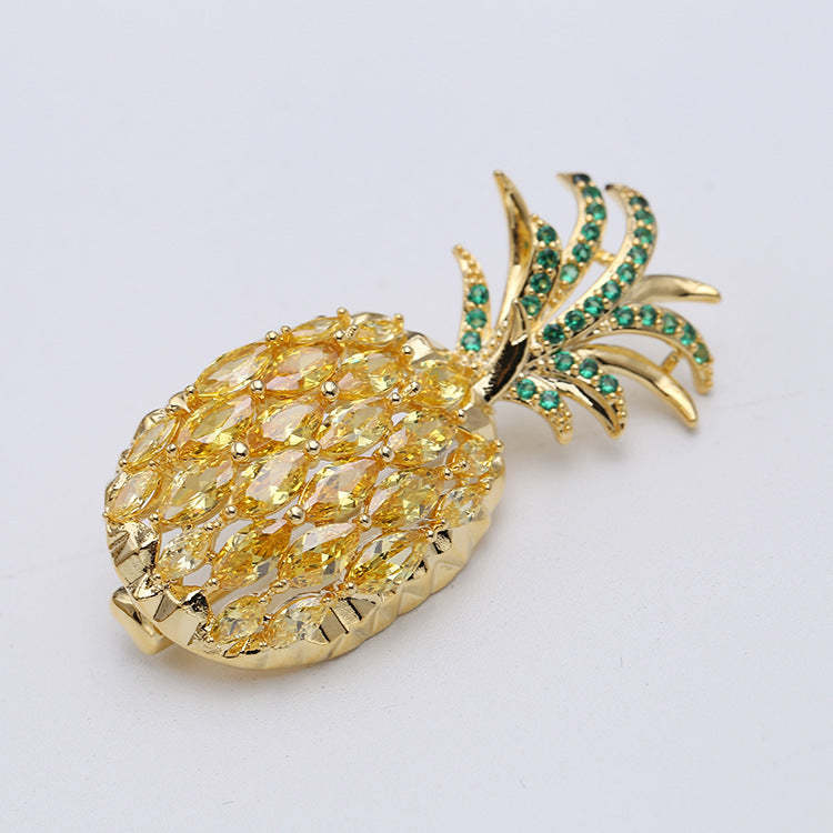 2023 new brooch for women pineapple fruit Japanese and Korean temperament personality girl fashion corsage coat accessories-Mix MIx Style