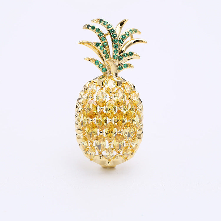 2023 new brooch for women pineapple fruit Japanese and Korean temperament personality girl fashion corsage coat accessories-Mix MIx Style