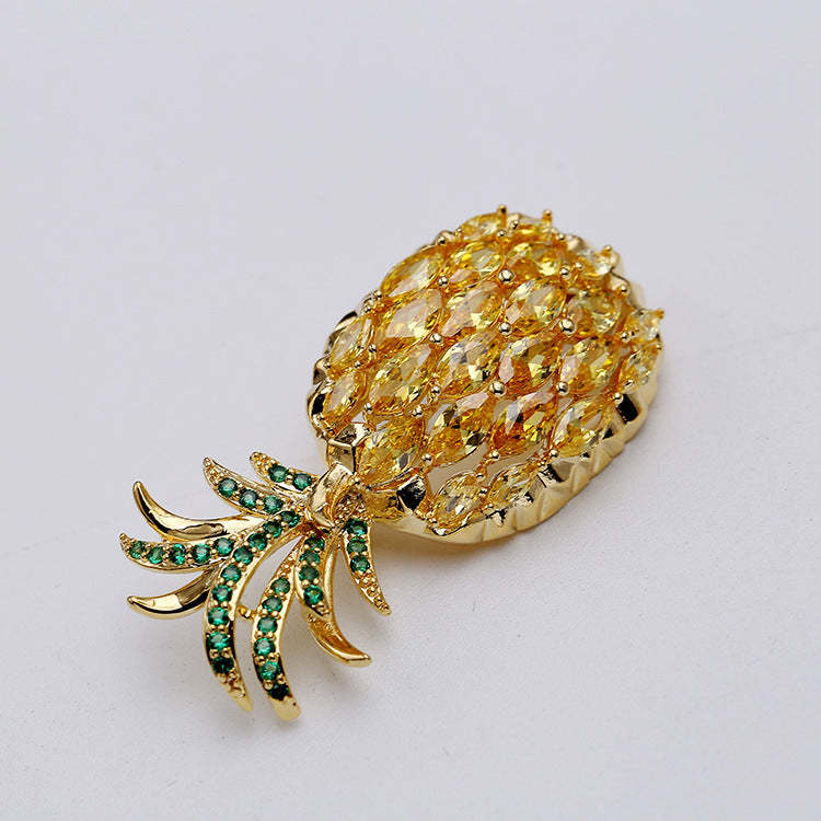 2023 new brooch for women pineapple fruit Japanese and Korean temperament personality girl fashion corsage coat accessories-Mix MIx Style