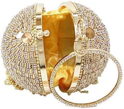 Dazzling Crystal Tassel Women Evening Bag Round Wedding Cocktail Wristlets Handbag Purse | Mix Mix Style [Hot Seller]-Mix MIx Style