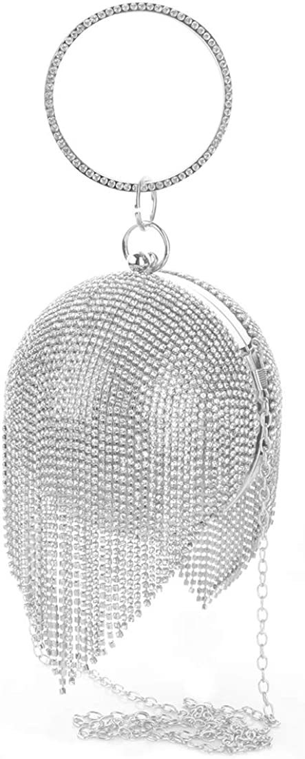 Linkidea Clutch Purses for Women Evening Party Round Ball Crystal Tassel Lady Party Wedding Shoulder Bag | Mix Mix Style [Hot Seller]-Mix MIx Style