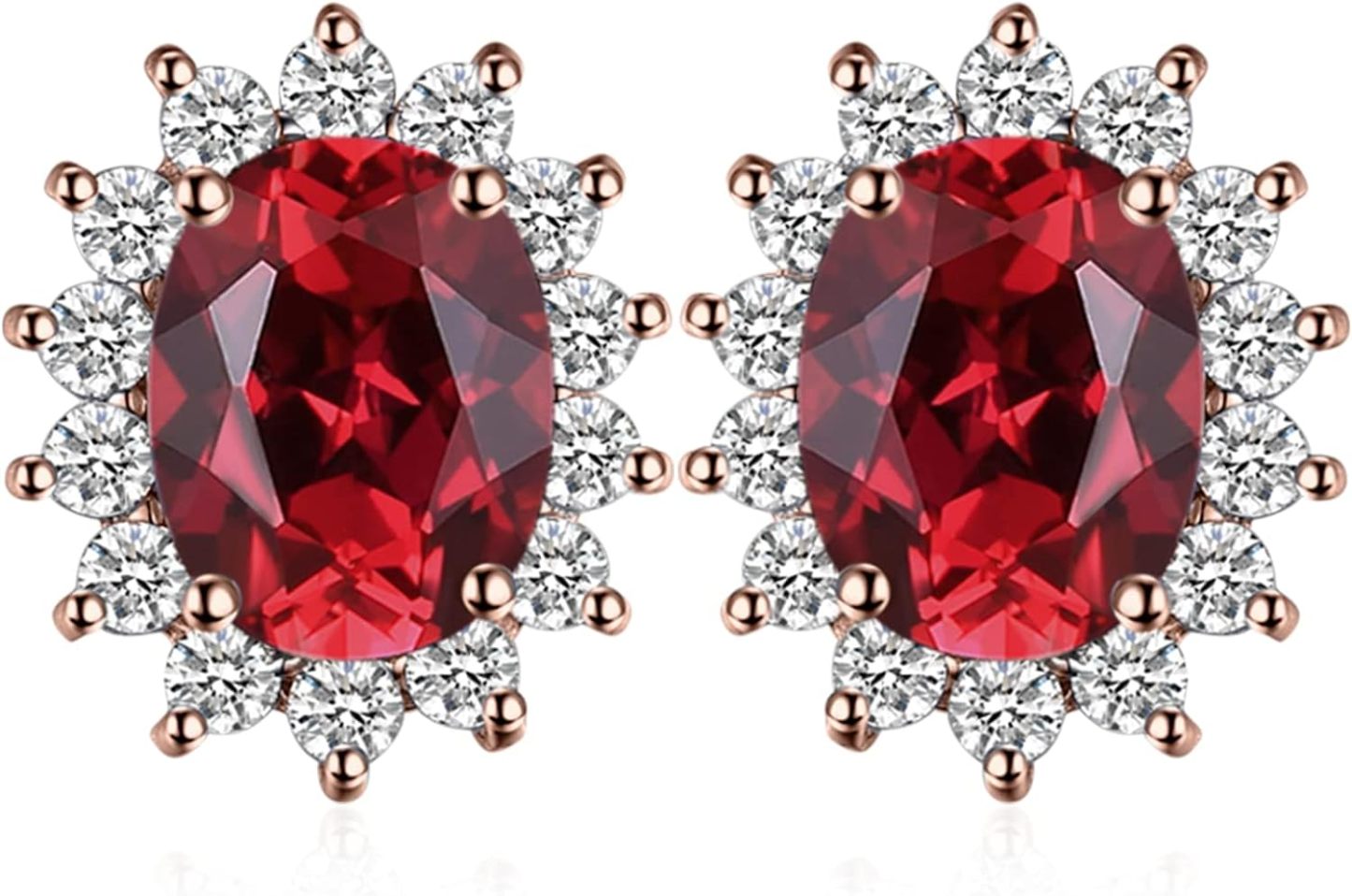 Vintage Moissanite Emerald Ruby Stud Earrings 14k Gold Plated 925 Sterling Silver Earrings | Mix Mix Style [Hot Seller]-Mix MIx Style