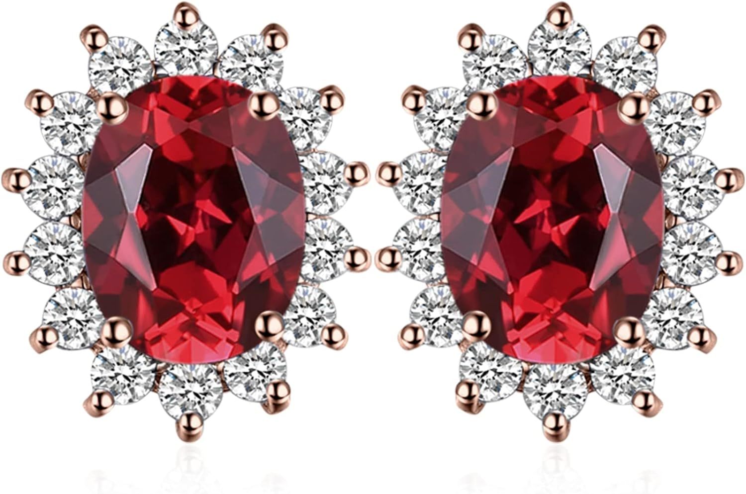 Vintage Moissanite Emerald Ruby Stud Earrings 14k Gold Plated 925 Sterling Silver Earrings | Mix Mix Style [Hot Seller]-Mix MIx Style