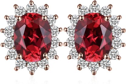 Vintage Moissanite Emerald Ruby Stud Earrings 14k Gold Plated 925 Sterling Silver Earrings | Mix Mix Style [Hot Seller]-Mix MIx Style