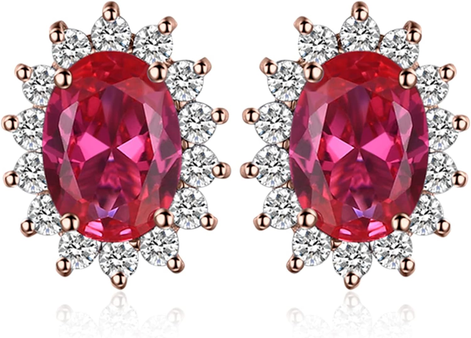 Vintage Moissanite Emerald Ruby Stud Earrings 14k Gold Plated 925 Sterling Silver Earrings | Mix Mix Style [Hot Seller]-Mix MIx Style