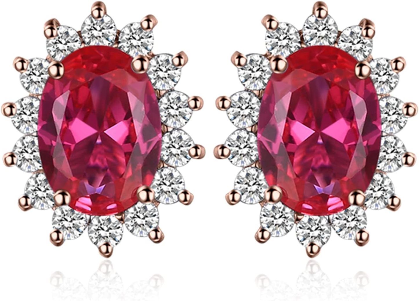 Vintage Moissanite Emerald Ruby Stud Earrings 14k Gold Plated 925 Sterling Silver Earrings | Mix Mix Style [Hot Seller]-Mix MIx Style