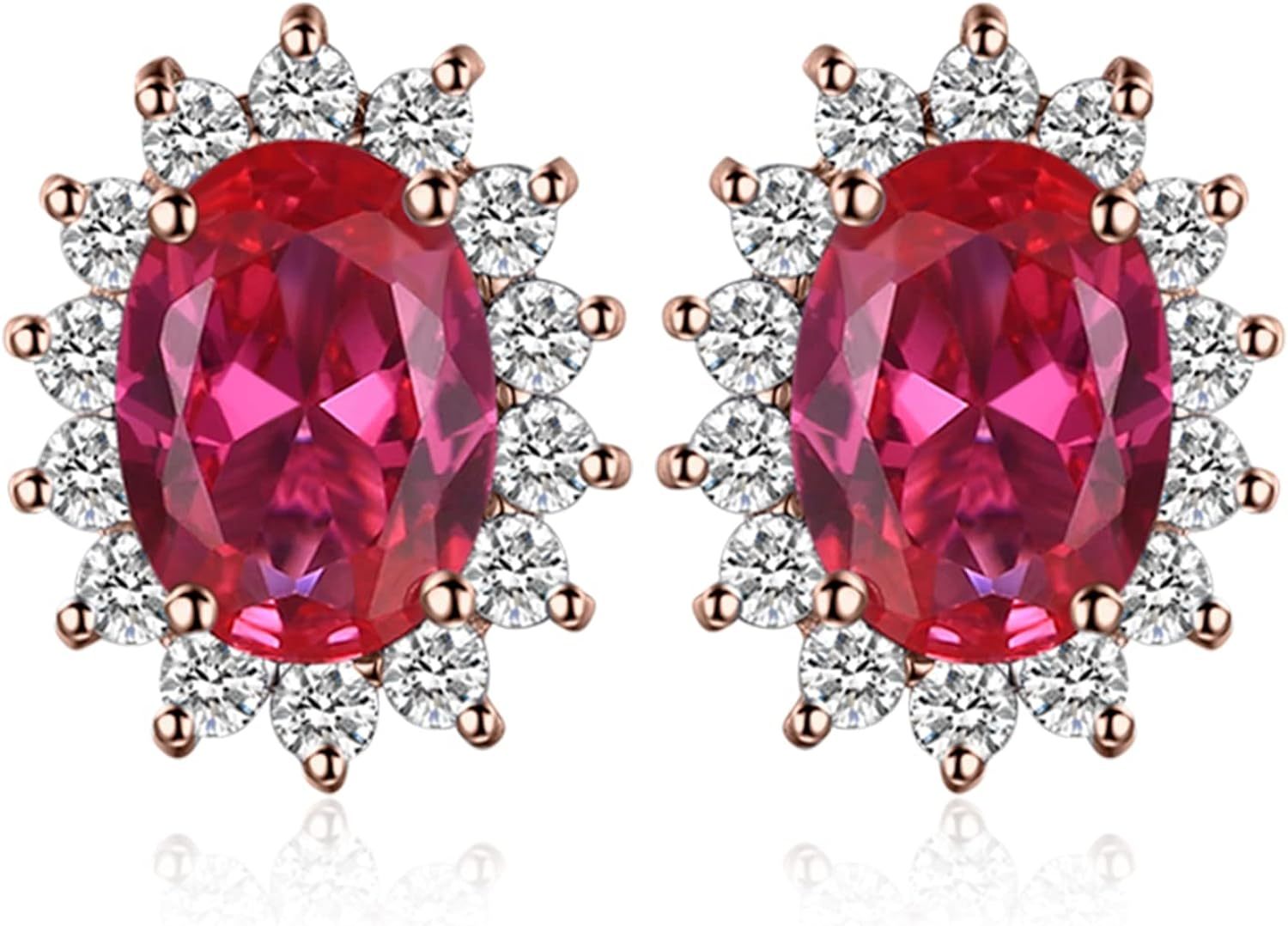 Vintage Moissanite Emerald Ruby Stud Earrings 14k Gold Plated 925 Sterling Silver Earrings | Mix Mix Style [Hot Seller]-Mix MIx Style