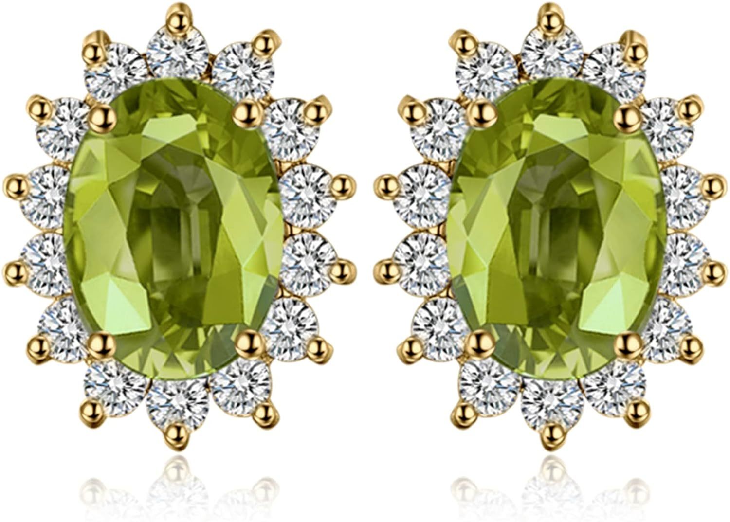 Vintage Moissanite Emerald Ruby Stud Earrings 14k Gold Plated 925 Sterling Silver Earrings | Mix Mix Style [Hot Seller]-Mix MIx Style