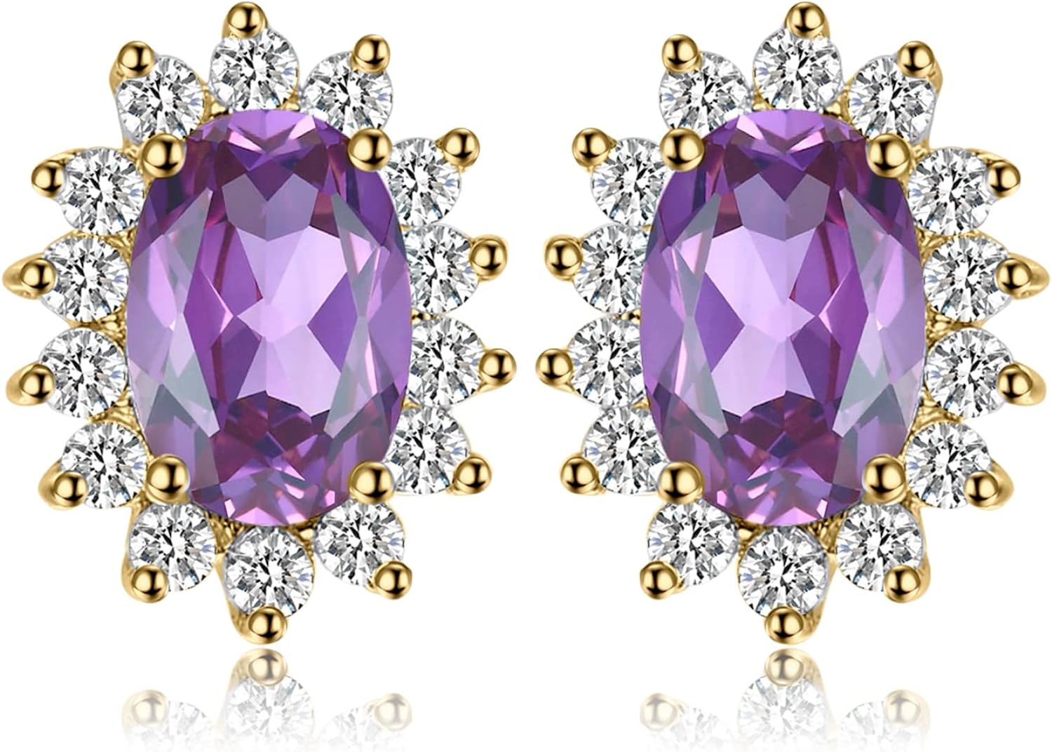 Vintage Moissanite Emerald Ruby Stud Earrings 14k Gold Plated 925 Sterling Silver Earrings | Mix Mix Style [Hot Seller]-Mix MIx Style